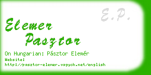 elemer pasztor business card